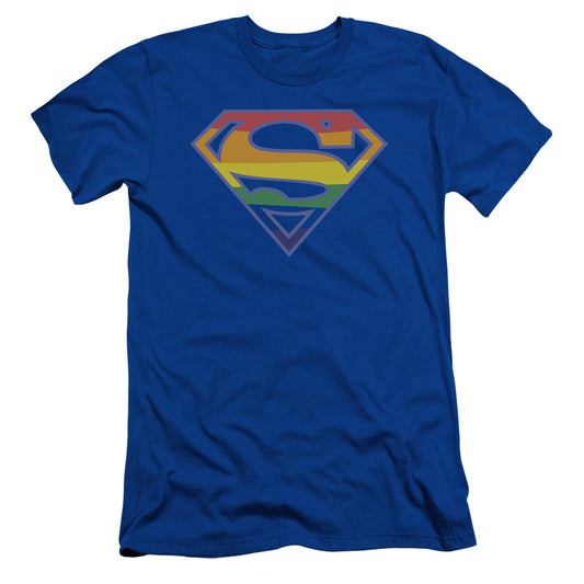 Superman Priatic Shield Slim Fit Mens T Shirt Royal Blue