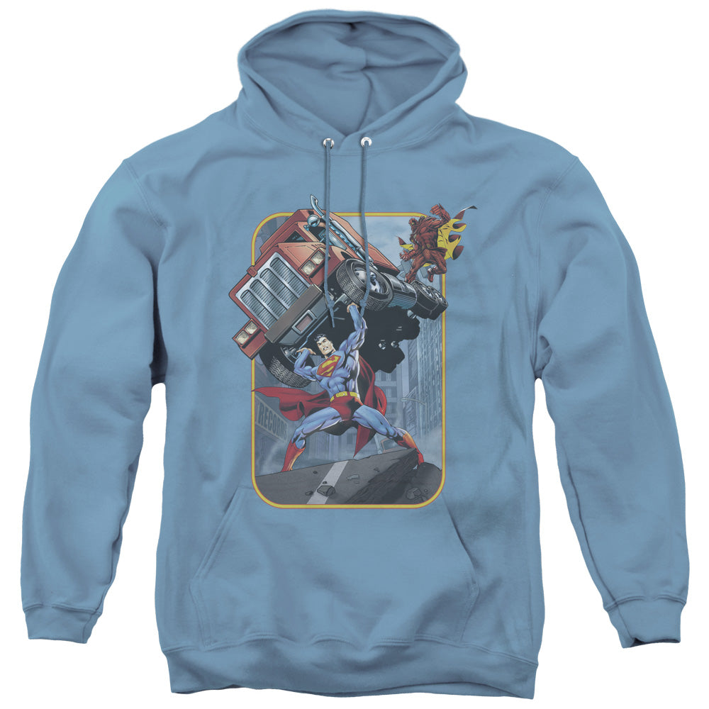 Superman Pick Up My Truck Mens Hoodie Carolina Blue