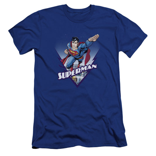 Superman Looks Like A Job For Premium Bella Canvas Slim Fit Mens T Shirt Royal Blue