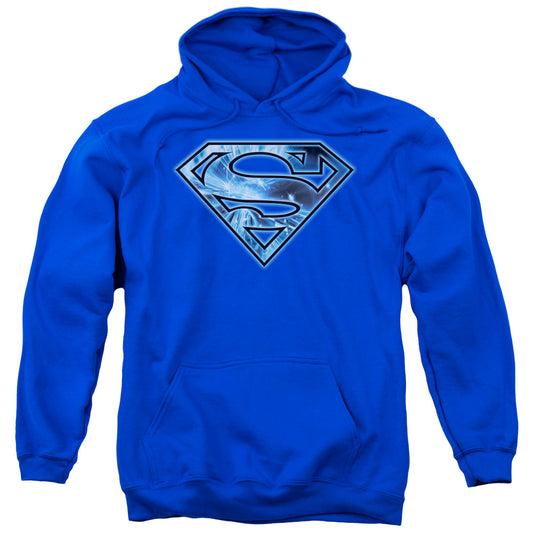 Superman On Ice Shield Mens Hoodie Royal Blue