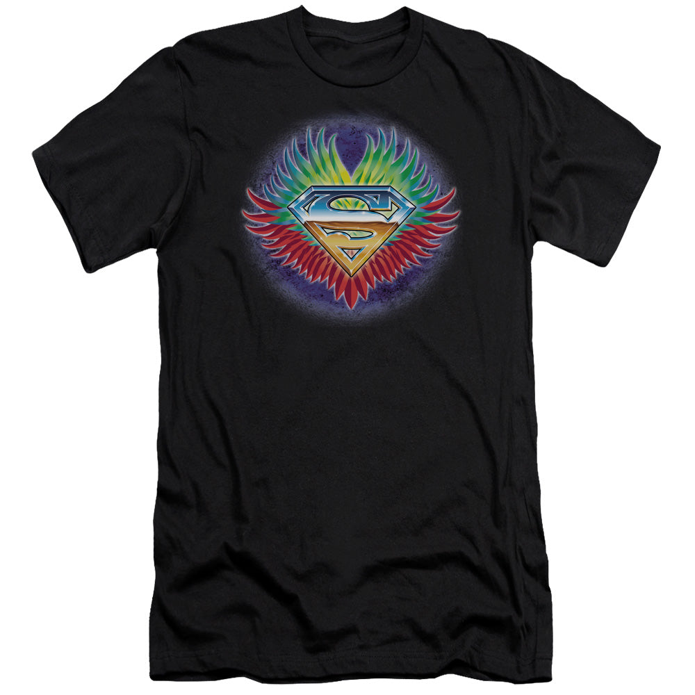 Superman Dont Stop Believing Premium Bella Canvas Slim Fit Mens T Shirt Black