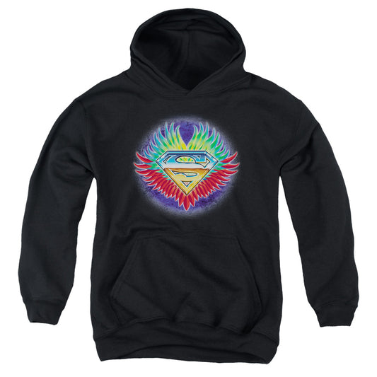 Superman Dont Stop Believing Kids Youth Hoodie Black