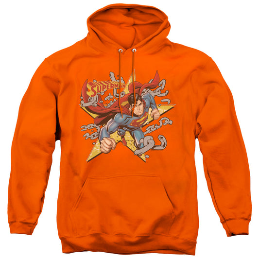 Superman Stars And Chains Mens Hoodie Orange