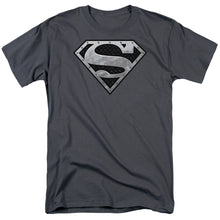 Load image into Gallery viewer, Superman Super Metallic Shield Mens T Shirt Charcoal
