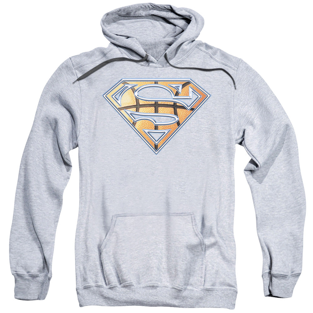 Superman Basketball Shield Mens Hoodie Athletic Heather