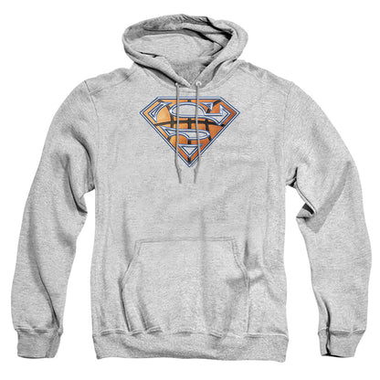 Superman Basketball Shield Mens Hoodie Athletic Heather