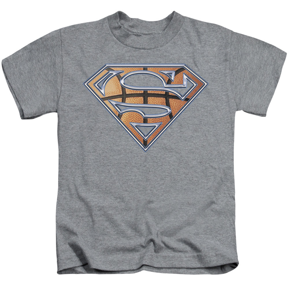 Superman Basketball Shield Juvenile Kids Youth T Shirt Athletic Heather