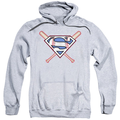 Superman Crossed Bats Mens Hoodie Athletic Heather