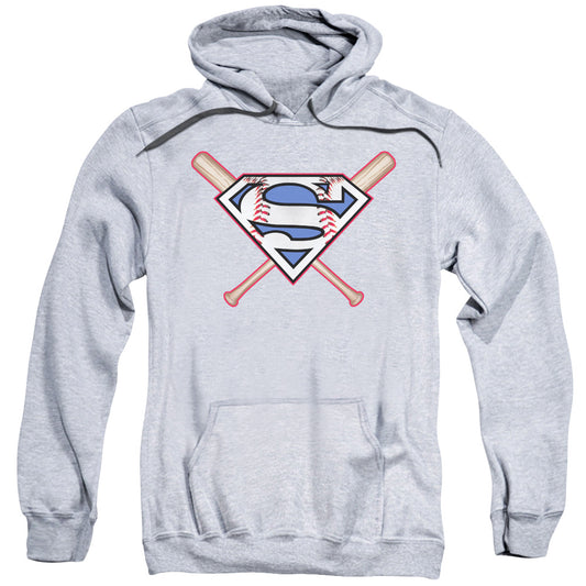 Superman Crossed Bats Mens Hoodie Athletic Heather