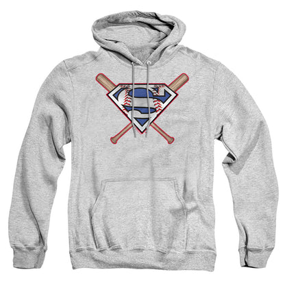 Superman Crossed Bats Mens Hoodie Athletic Heather