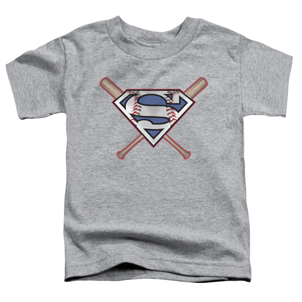 Superman Crossed Bats Toddler Kids Youth T Shirt Athletic Heather