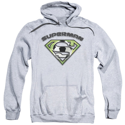 Superman Soccer Shield Mens Hoodie Athletic Heather