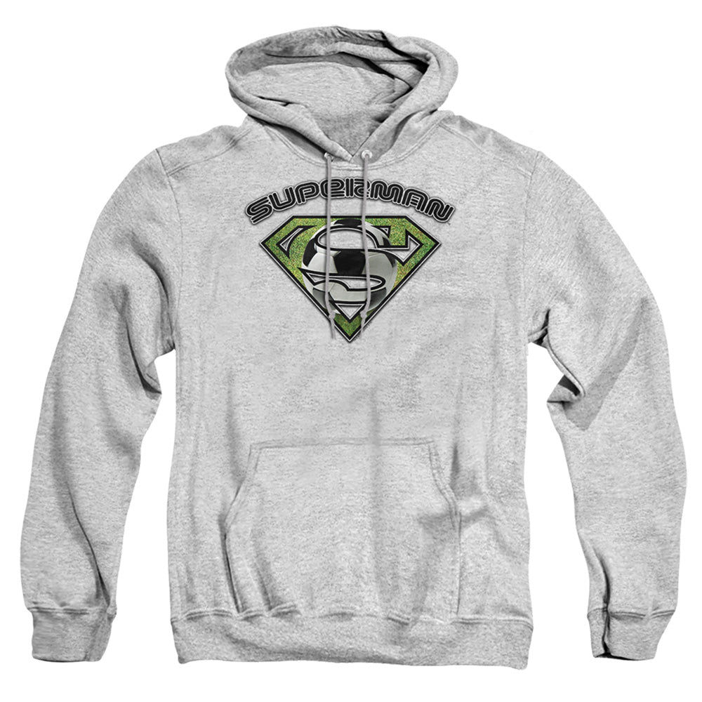 Superman Soccer Shield Mens Hoodie Athletic Heather