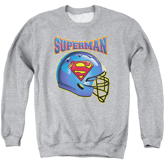 Superman Helmet Mens Crewneck Sweatshirt Athletic Heather