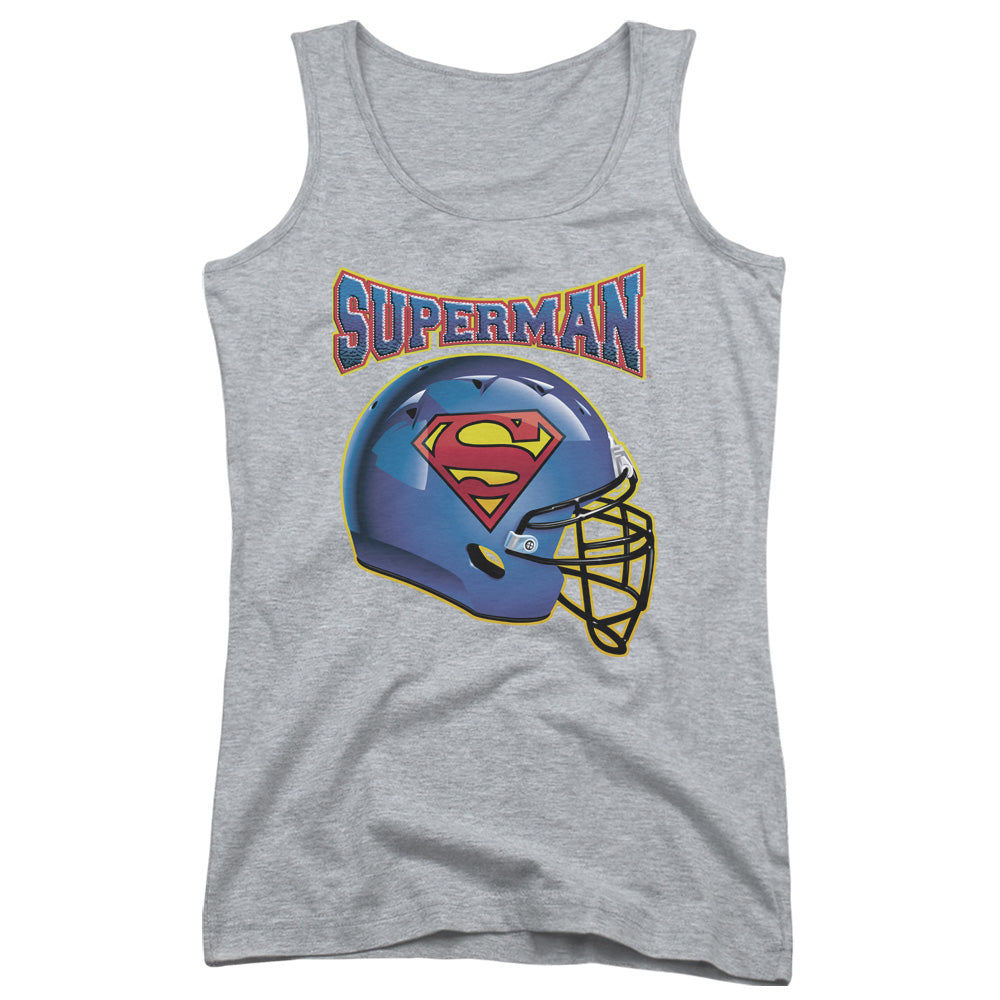 Superman Helmet Womens Tank Top Shirt Athletic Heather