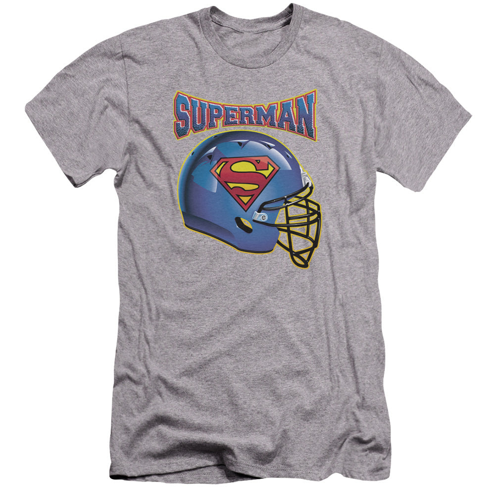 Superman Helmet Premium Bella Canvas Slim Fit Mens T Shirt Athletic Heather