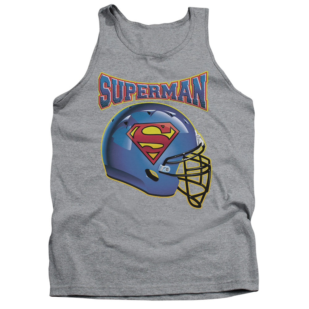 Superman Helmet Mens Tank Top Shirt Athletic Heather