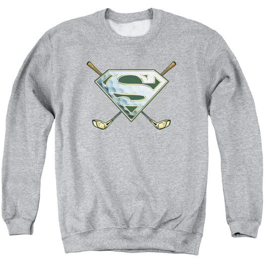 Superman Fore! Mens Crewneck Sweatshirt Athletic Heather