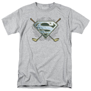 Superman Fore! Mens T Shirt Athletic Heather