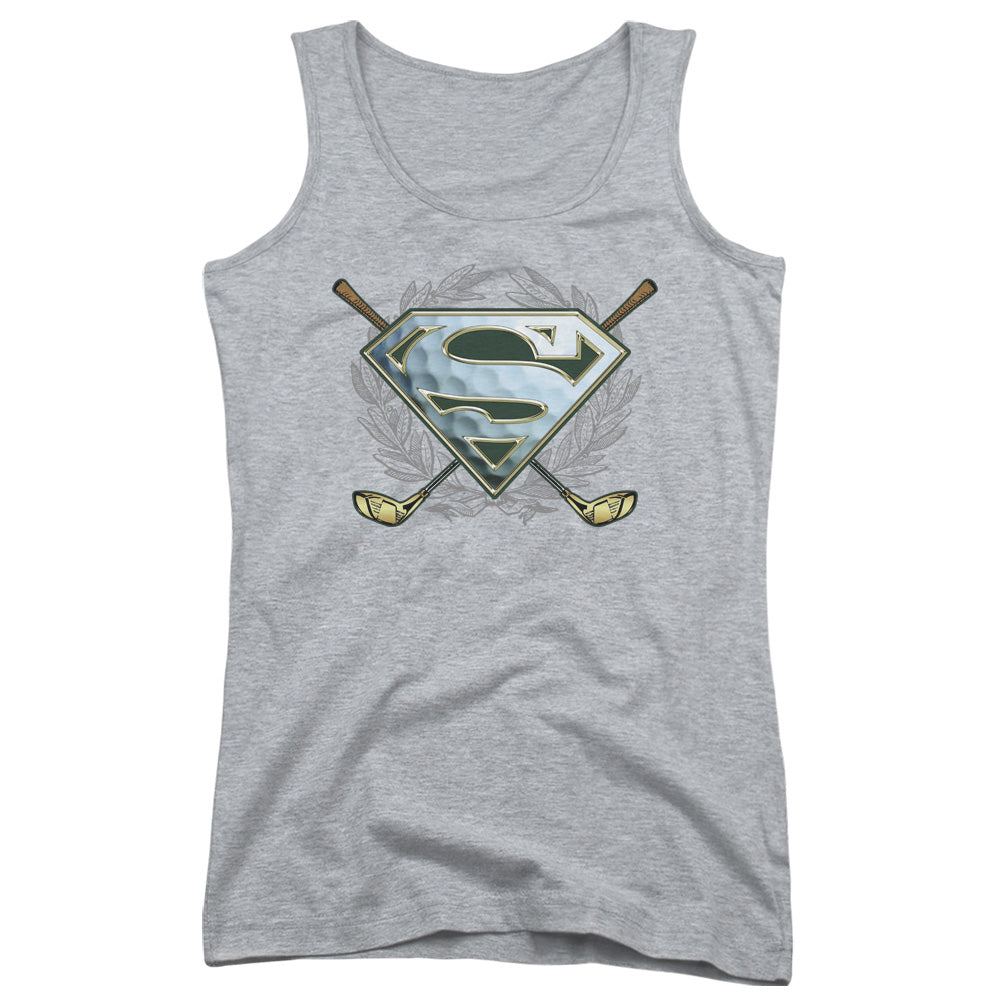 Superman Fore! Womens Tank Top Shirt Athletic Heather