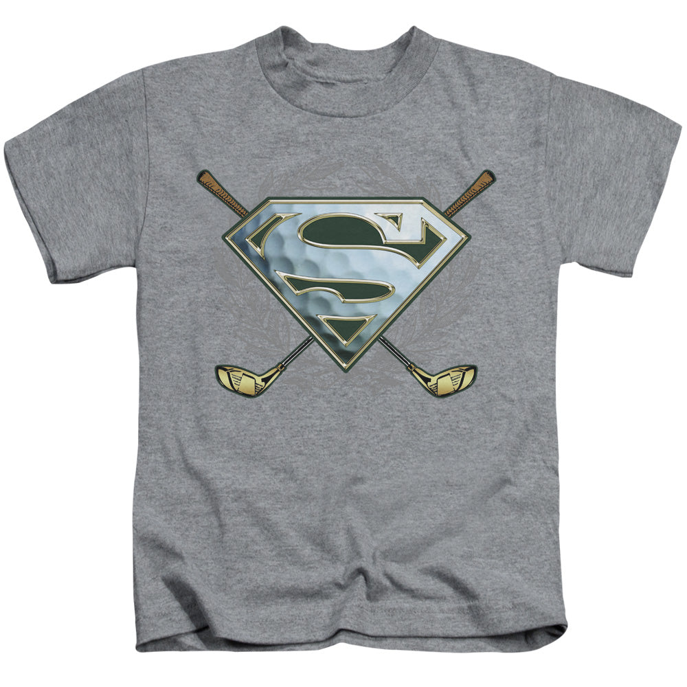 Superman Fore! Juvenile Kids Youth T Shirt Athletic Heather