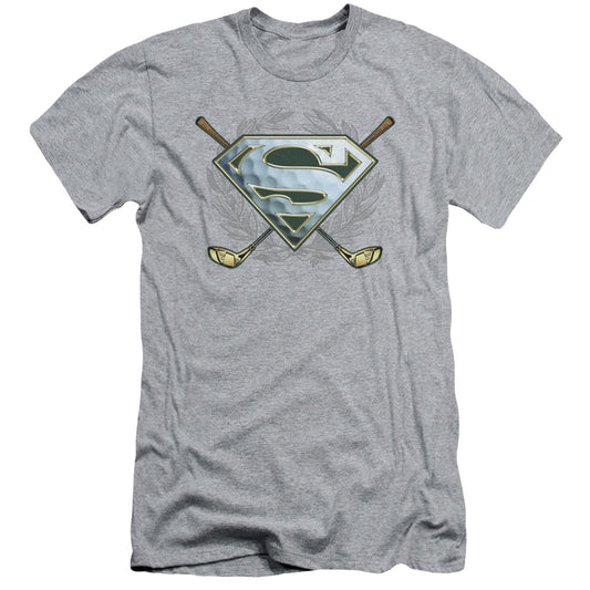 Superman Fore! Slim Fit Mens T Shirt Athletic Heather