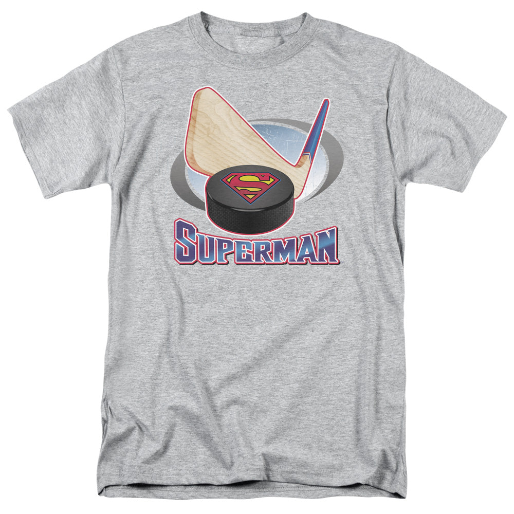 Superman Hockey Stick Mens T Shirt Athletic Heather