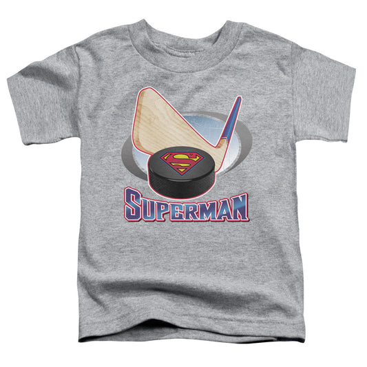 Superman Hockey Stick Toddler Kids Youth T Shirt Athletic Heather