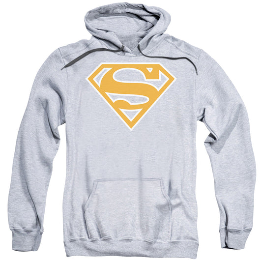 Superman Burnt Orange&Amp;White Shield Mens Hoodie Athletic Heather