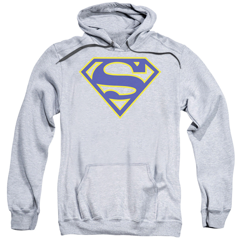 Superman Maize &Amp; Blue Shield Mens Hoodie Athletic Heather