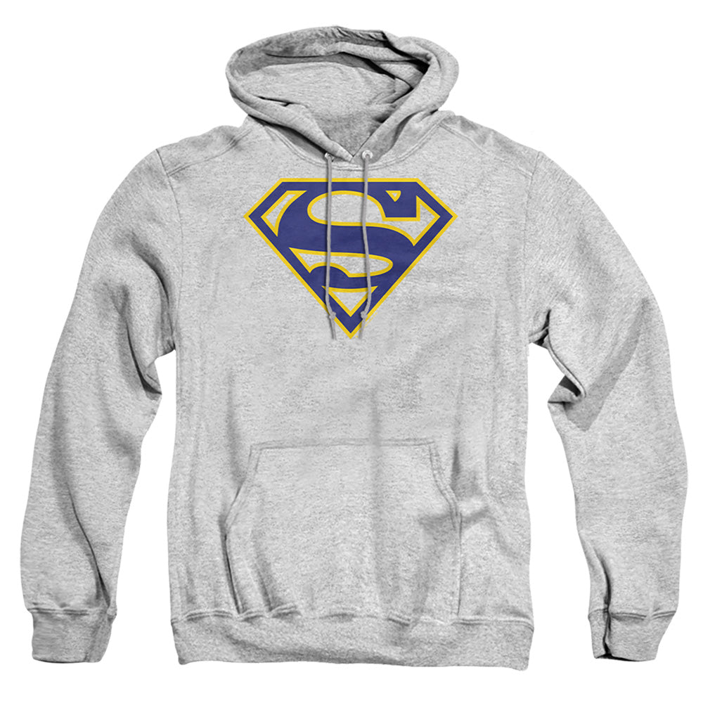 Superman Maize &Amp; Blue Shield Mens Hoodie Athletic Heather