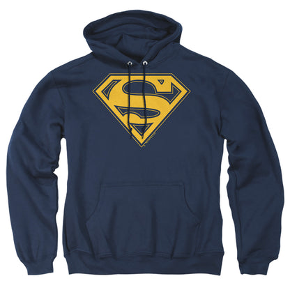 Superman Maize &Amp; Blue Shield Mens Hoodie Navy