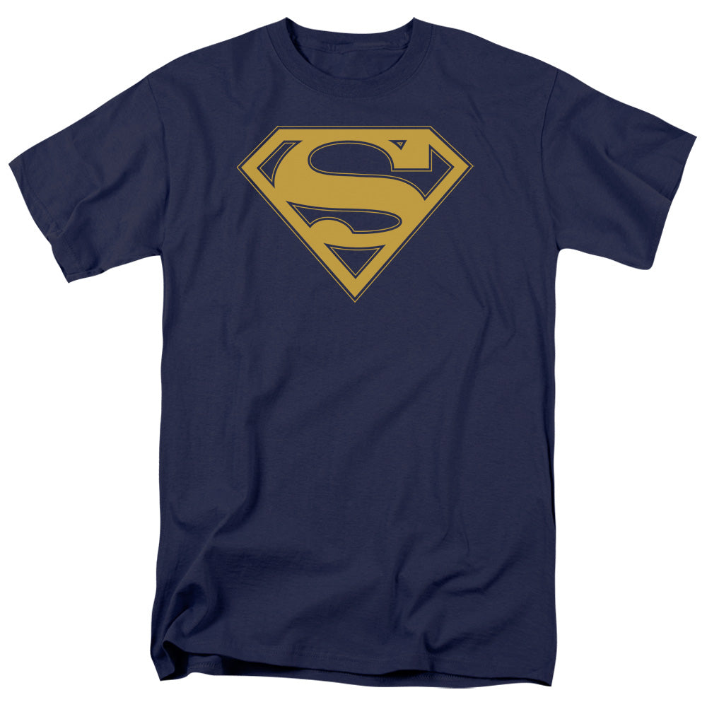 Superman Maize & Blue Shield Mens T Shirt Navy Blue