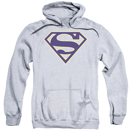 Superman Navy &Amp; Gold Shield Mens Hoodie Athletic Heather