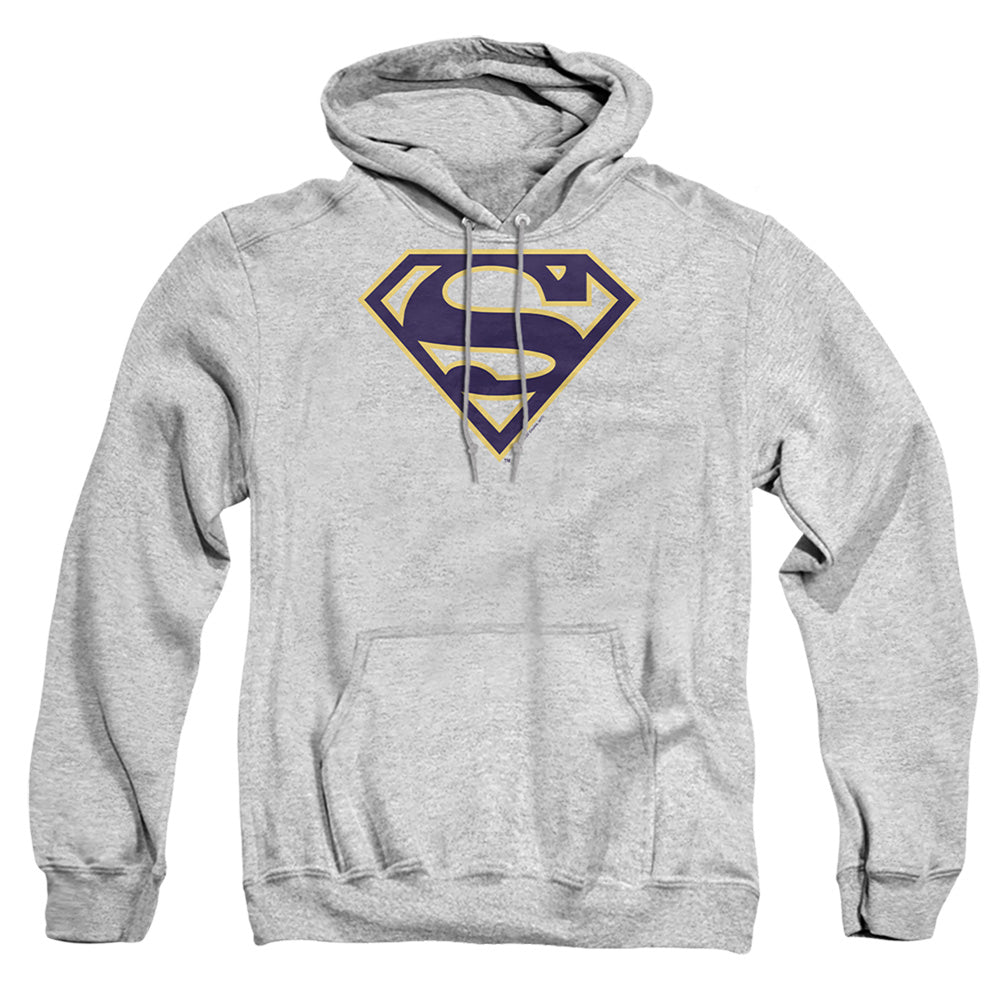 Superman Navy &Amp; Gold Shield Mens Hoodie Athletic Heather