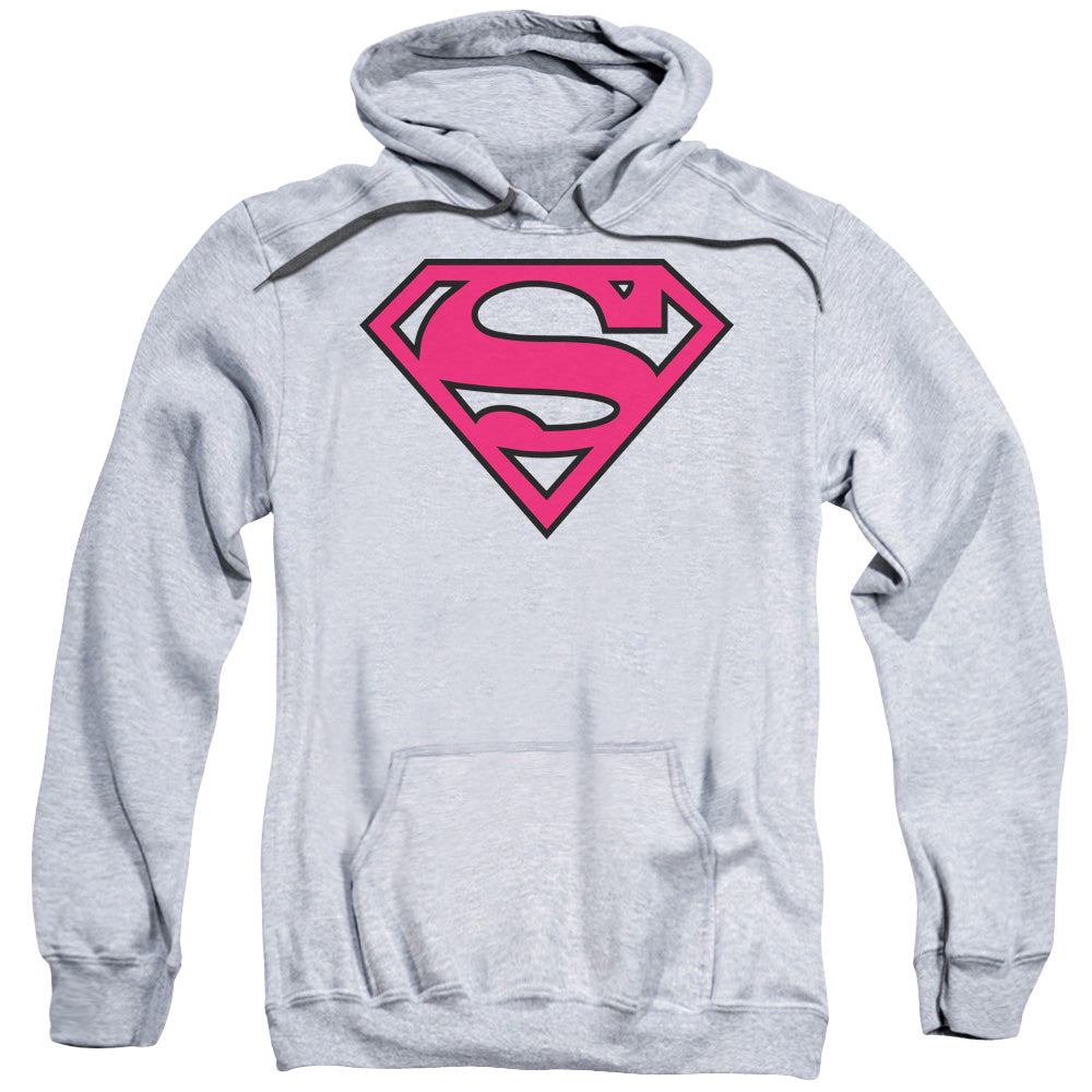 Superman Red &Amp; Black Shield Mens Hoodie Athletic Heather