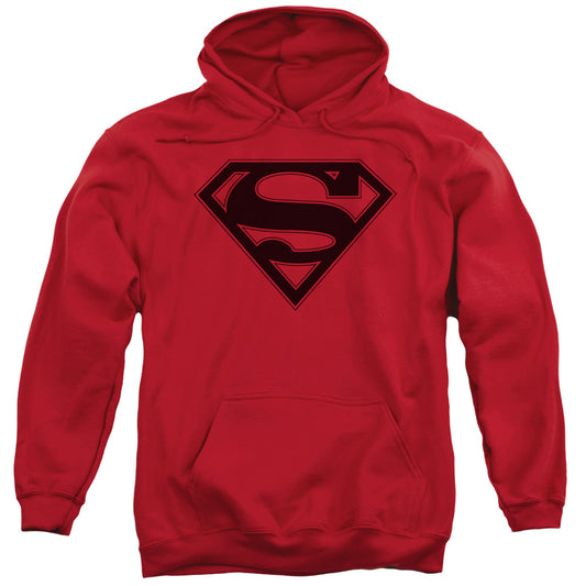 Superman Red &Amp; Black Shield Mens Hoodie Red