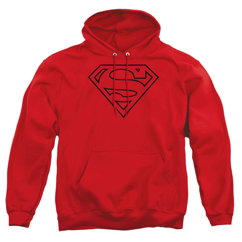 Superman Red &Amp; Black Shield Mens Hoodie Red