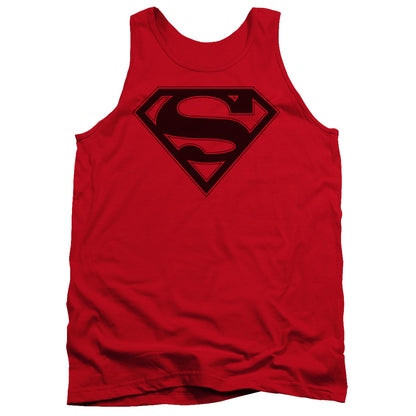 Superman Red & Black Shield Mens Tank Top Shirt Red