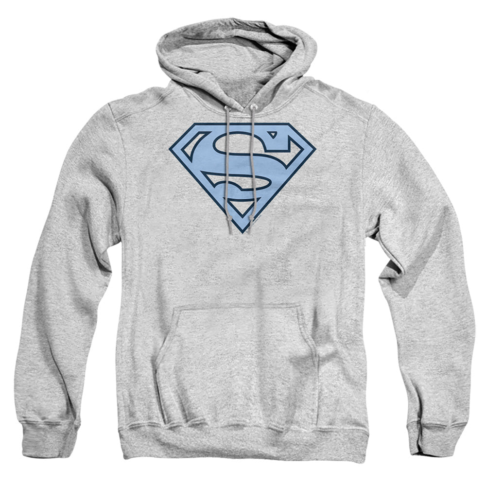 Superman Carolina Blue&Amp;Navy Shield Mens Hoodie Athletic Heather