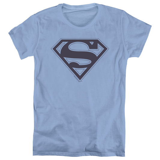 Superman Blue&navy Shield Womens T Shirt Carolina Blue