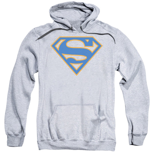 Superman Blue &Amp; Orange Shield Mens Hoodie Athletic Heather