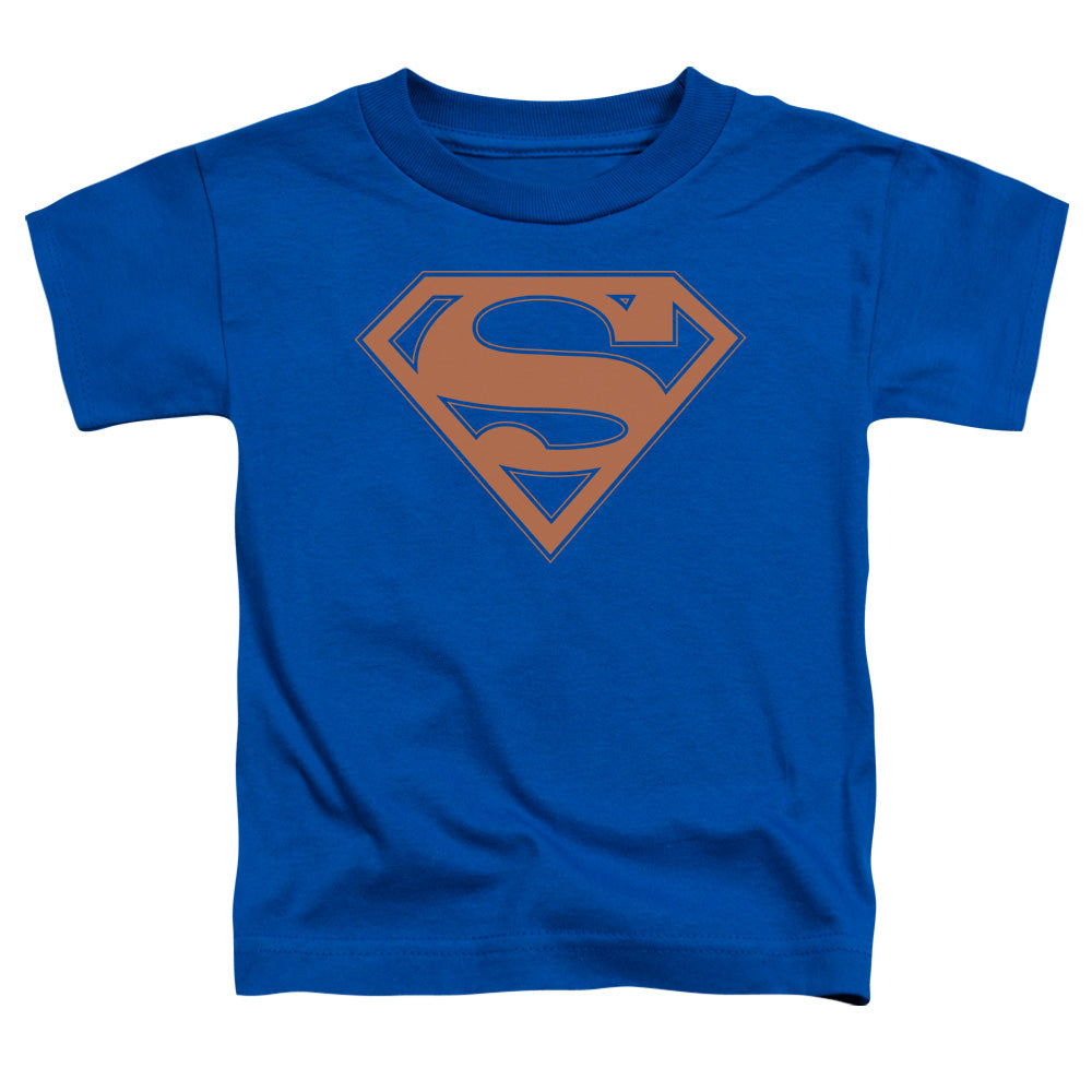 Superman Blue & Orange Shield Toddler Kids Youth T Shirt Royal Blue