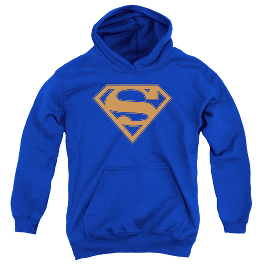 Superman Blue & Orange Shield Kids Youth Hoodie Royal Blue