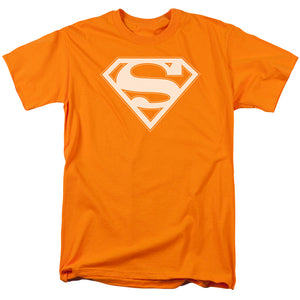 Superman Orange & White Shield Mens T Shirt Orange