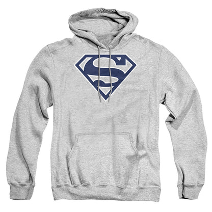 Superman Navy &Amp; White Shield Mens Hoodie Athletic Heather