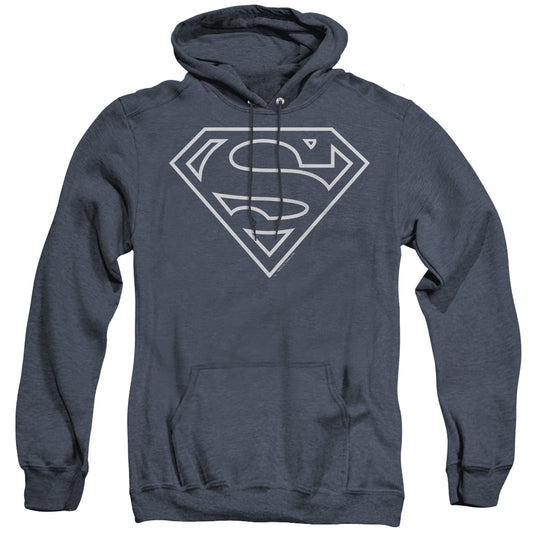 Superman Navy & White Shield Mens Heather Hoodie Navy