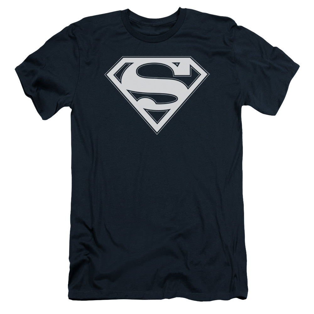 Superman Navy & White Shield Slim Fit Mens T Shirt Navy