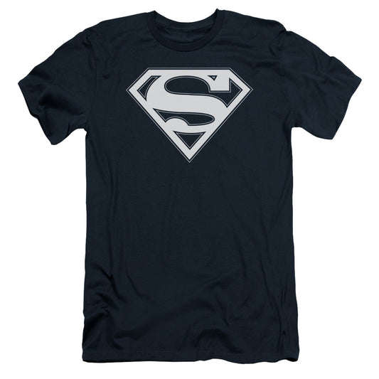 Superman Navy & White Shield Slim Fit Mens T Shirt Navy