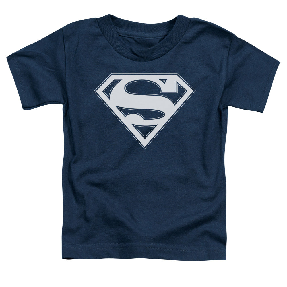 Superman Navy & White Shield Toddler Kids Youth T Shirt Navy